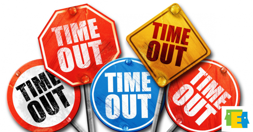 5 traffic signs with "timeout" written for post about supporting teachers