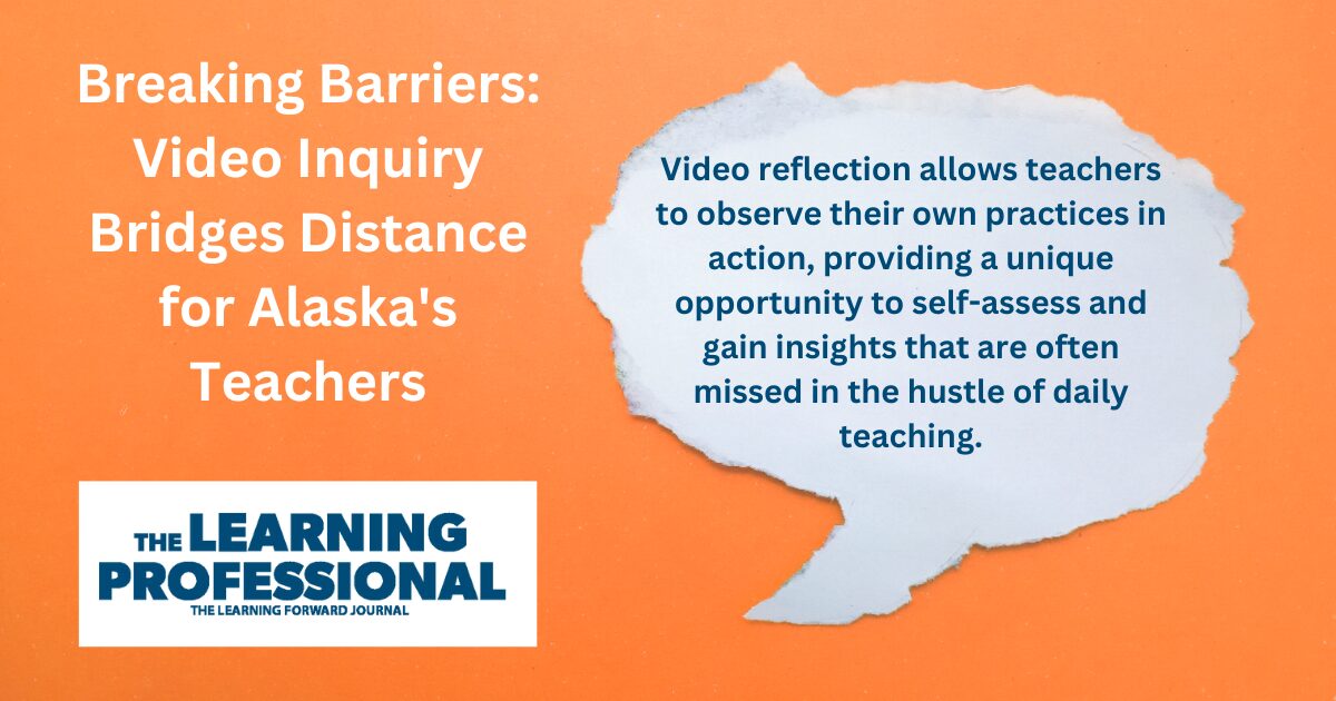 a piece of paper with text on it. The text reads: Video reflection allows teachers to observe their own practices in action, providing a unique opportunity to self-assess and gain insights that are often missed in the hustle of daily teaching.